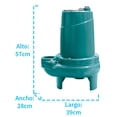 thumbnail image 3 of Bomba Sumergible para Aguas Residuales, IUSA 1 HP azul, 3 of 3