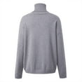 thumbnail image 5 of Pullover Sweaters for Women 2025 Long Sleeve Turtleneck Casual Button Plain Knitted Sweater Tops Fall Winter Outfits, 5 of 7