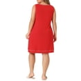 thumbnail image 3 of Agnes Orinda Women's Plus Size Nightgown Sleeveless Round Neck Lounge Sleep Dress 4X Red, 3 of 6