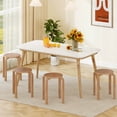 thumbnail image 2 of Costway Set of 4 18" Stacking Stool Round Dining Chair Backless Wood Home Decor Walnut, 2 of 10