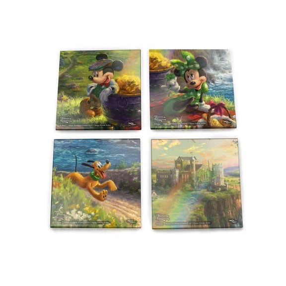 Disney (Mickey and Minnie Mouse in Ireland) StarFire Prints™ Glass Coaster Set of Four SPCSTR851