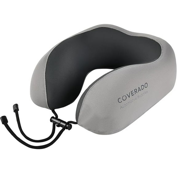 Coverado Multi-Use Memory Foam Neck Pillow, Comfortable Ergonomic Design Travel Pillow, Black&Gray