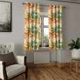 thumbnail image 2 of Ambesonne Grommet Curtain, , 50"x60", Cadet Blue Salmon Mustard, 2 of 5