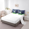 thumbnail image 3 of Erosebridal Rugby Bed in a Bag King size,Geometry Sport Bedding King Size,Football Gaming Decor,Reversible,Ultra Soft,7pcs, 3 of 5