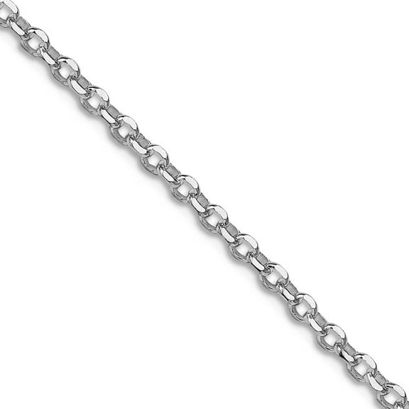 925 Sterling Silver Rhodium Plated 2.6mm Sparkle-Cut Cable Chain Necklace 24 Inch Chain Necklace for Women and Men