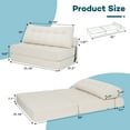 thumbnail image 5 of Hommpa Folding Sofa Bed Foldable Couch Bed Convertible Futon Chair with High Density Foam Filling with Pillow, Comfort Chair Bed for Living Room for Holiday Festival, Beige, Full, 5 of 9