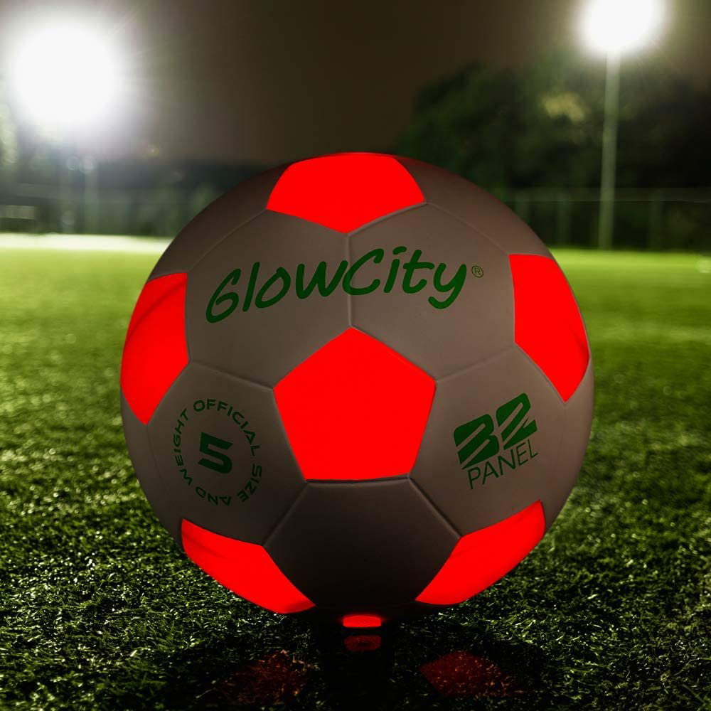 GlowCity Light Up LED Soccer Ball, Glow in The Dark, Size 5, Batteries  Included