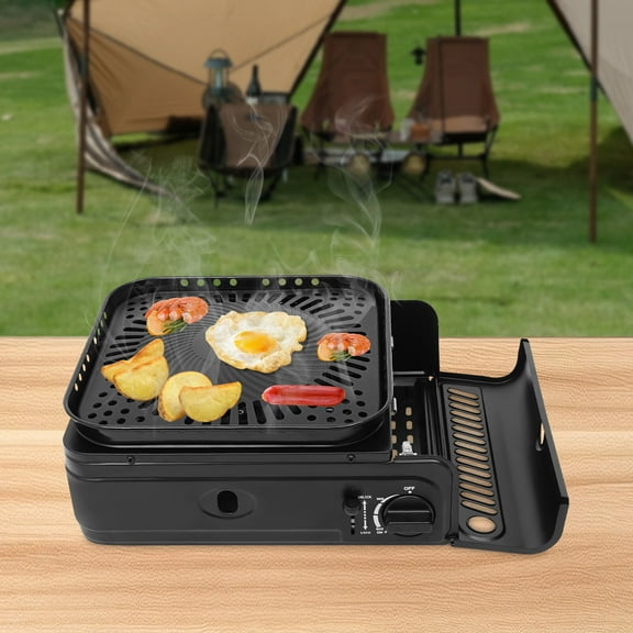 Portable Camping Grill Gas Stove Tabletop Camping Grill Stove with Case 2.3KW for Camping, Hiking, Backpacking