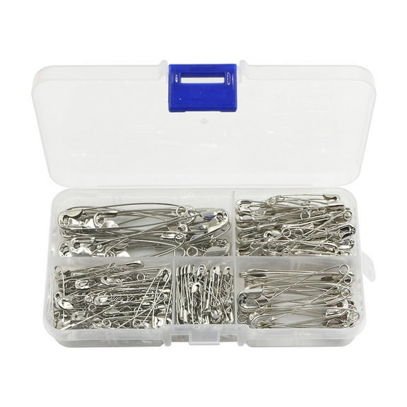 CCOCC 260Pcs Pins,Multiple Size Options Silver Pins,Long-lasting Metal Material Safety Closure Design Pin Sets,Silver
