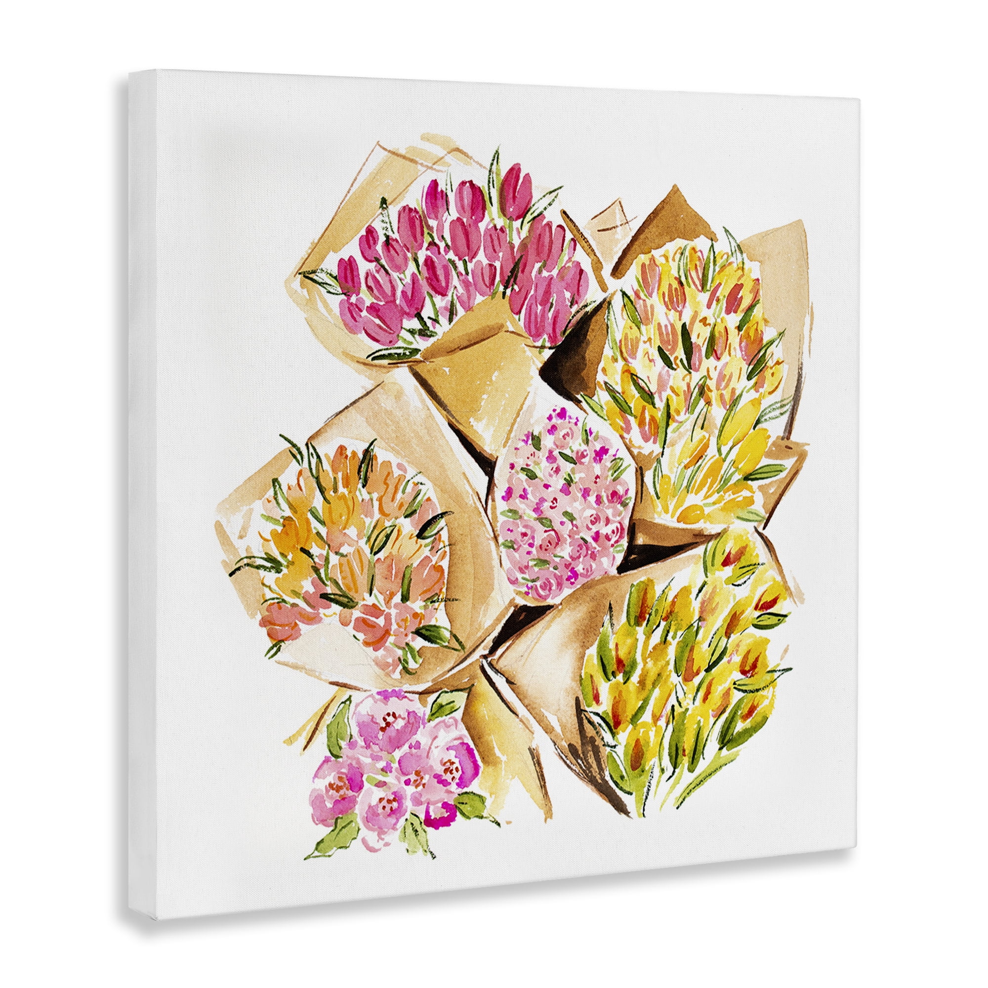 Stupell Industries Bundle of Bouquets Botanical & Floral Painting Gallery Wrapped Canvas Art Print Wall Art, 30 x 30