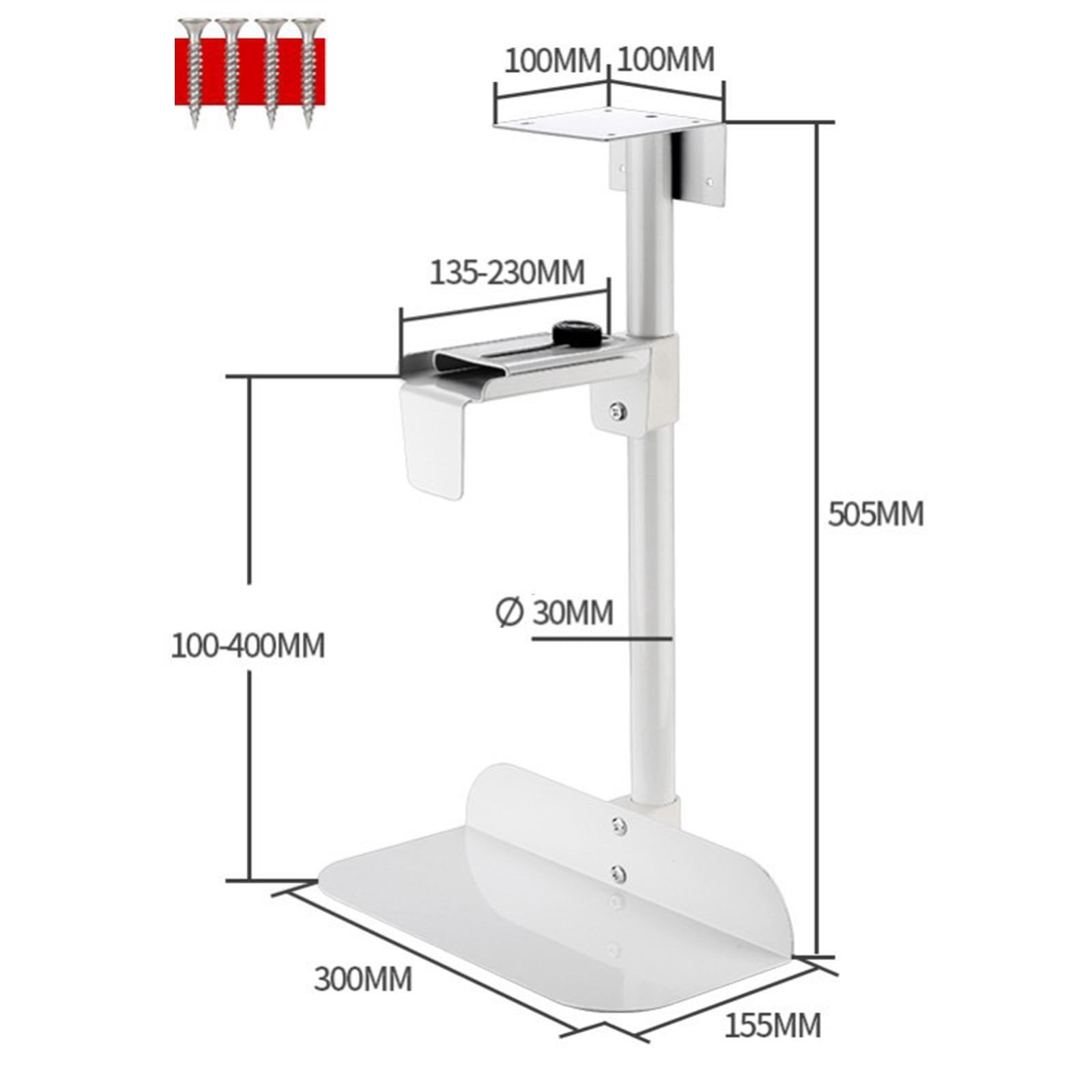 Support PC Sous Bureau Réglable – Portée Jusqu'à 35 Kg, Gain De Place, Blanc, Ajustable De 15 à 25 Cm - 9