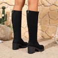 thumbnail image 4 of Women's Knee High Boots Pointed Toe Chunky Block Heel Tall Boots with Back Zipper Long Boot Black 6.5(38), 4 of 9