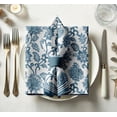 thumbnail image 4 of Vargottam Designer Cotton Twill Napkins - Set of 12, 20-Inch,Blue Floral Design, Durable & Absorbent Cloth Napkins for Dining, Parties, and Home Decor - Machine Washable, 4 of 8