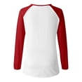 thumbnail image 3 of MHFRRA Camiseta de Manga Larga con Cuello En V y Estampado de La Bandera de Canadá para Mujer Rojo, 3 of 4