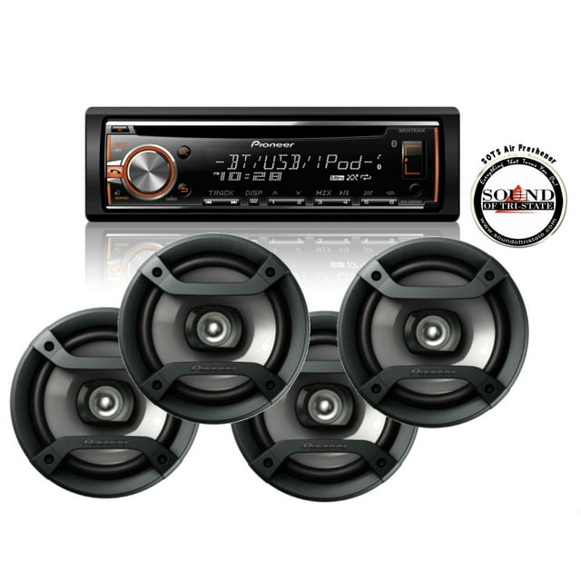 Pioneer DEHX6800BT CD Receiver w/ Built in Bluetooth Two Pair of 6.5