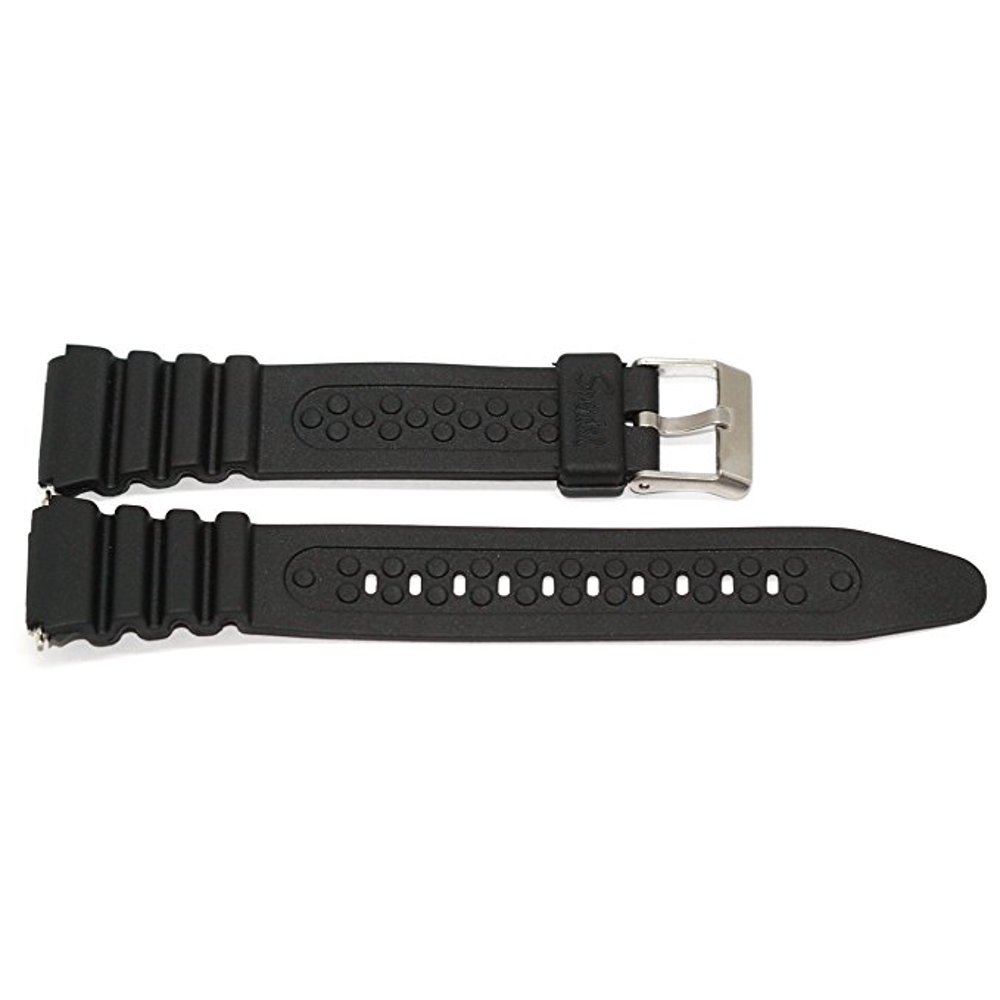 Speidel 19mm Sport Rubber Watch Band Strap All Black Fits Timex