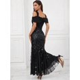 thumbnail image 2 of Black Off-Shoulder Sequin Mermaid Evening Gown For Formal Party Prom, 2 of 6