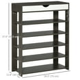 thumbnail image 3 of HOMCOM Shoe Rack, Free Standing Shoe Cabinet with Drawer and 5-tier Storage Shelf, Shoe Storage Organizer for Entryway, Grey, 3 of 10