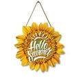 thumbnail image 1 of Sunflower Hello Summer Wood Door Hanger 12 Inch Large Wooden Flower Sign Inspirational Wall Porch Art Summer Fall Front Door Wreath Hanging for Bedroom Living Room Indoor Outdoor Kitchen Home Decor, 1 of 5