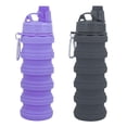 thumbnail image 1 of Botellas de agua plegables YCTMALL 500 ml (púrpura/gris), paquete de 2, 1 of 8