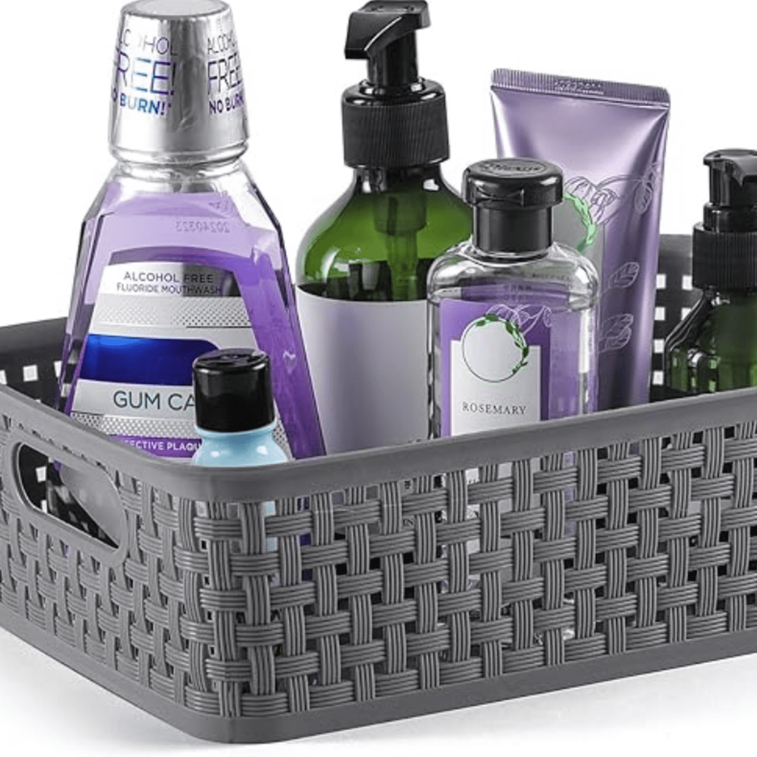 [ 12 Pack ] Plastic Storage Baskets - Small Pantry Organization and Storage Bins - Household Organizers for Laundry Room, Bathrooms, Bedrooms, Kitchens, Cabinets, Countertops, Under Sink or On Shelve