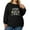 Black, variant on Women's Fashion Casual Plus Size Long Sleeve Pullover Printed Sweatshirt with CHEERS to the NEW YEAR Design for Celebration,Black,L
