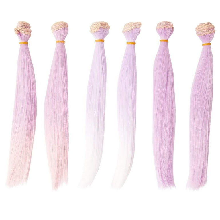  VILLCASE 6pcs Doll Wig Doll Hair Tool Doll Hair Wefts Craft  Wool Hair Wig for Dolls Doll Hair Wig Crafts for Kids Synthetic Straight Dolls  Hair High Temperature Wire Supplies Delicate