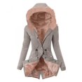 thumbnail image 4 of Ecqkame Women's Jacket Warm Winter Sherpa Lined Faux Fuzzy Hooded Coat Thick Mid Long Safari Parka Coat XL, 4 of 4
