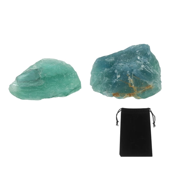 Uxcell 100g Blue Fluorite Rough Crystals, Crystal Rocks Stone Real Raw Gemstones with Velvet Bag for Vase Filler Landscape Bottom Decoration Home Collection Decor DIY Project