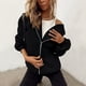 thumbnail image 5 of Chaqueta de mujer, chaqueta con capucha, sudadera larga otoño invierno, 5 of 6