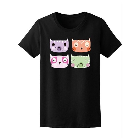 Pastel Color Cute Cat Tee Women's -Image by Shutterstock