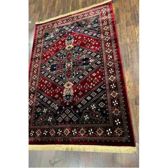 CASABLANCA Modern Stylish Living Room Rug Design 1019 - 2'6"x7'9" Runner, Burgundy