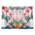 thumbnail image 7 of Yayeee Kitchen Curtains Tier Pair Light Filtering 27"x24" Rod Pocket Short Cafe Window Panel, Flowers and Leaves, 7 of 7