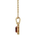 thumbnail image 3 of SuperJeweler 1 1/3 Carat Oval Shape Garnet and Diamond Necklace In 14 Karat Yellow Gold, 18 Inches For Women, 3 of 6