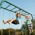 thumbnail image 5 of KloKick Metal Outdoor Playground Swing Set with Monkey Bars, 2 Belt Swings, Trapeze Bar & Ladder | Backyard Playset for Kids, 5 of 10