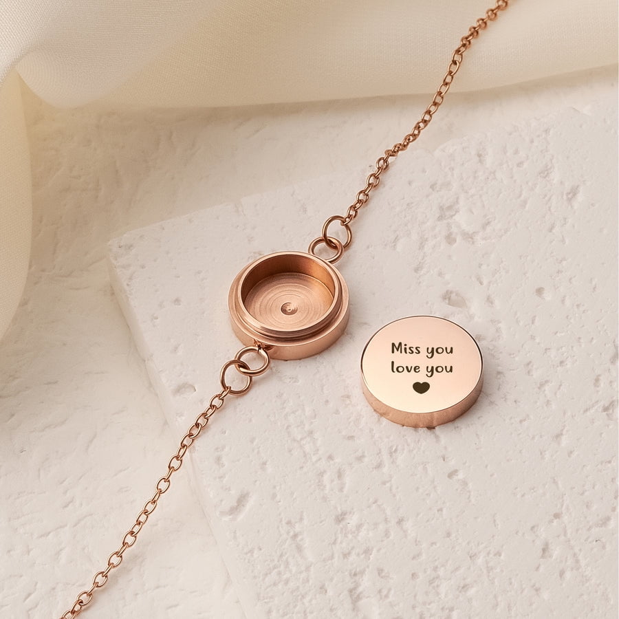 Anavia Personalized Pet Memorial Jewelry, Custom Text Pet/Dog Urn Bracelet for Ashes, Gift for Loss of Pet, Custom Name Memorial Bracelet For Pet Keepsake Cremation Jewelry