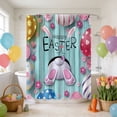 thumbnail image 6 of FastXmas Easter Cute Bunny Shower Curtain for Bathroom, Spring Curtain with Florals Colorful Easter Eggs Lovely Rabbit Pattern Decoration with 12 Hooks for Bathroom (Polyester Fabric, 71 * 47 In), 6 of 6