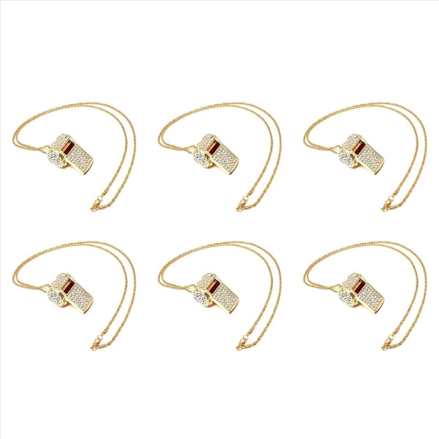 6X Silbato, Silbato de Diamantes de Imitación de Cristal Metálico, Silbato Brillante con para Árbitros, Entrenadores, Profesores