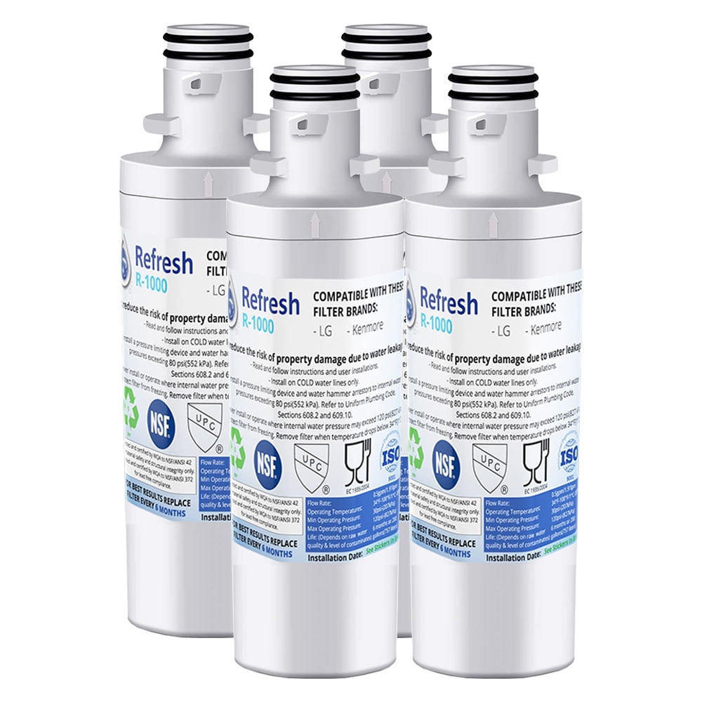 Refresh Refrigerator Water Filter Compatible with LG LT1000P, LT1000PC