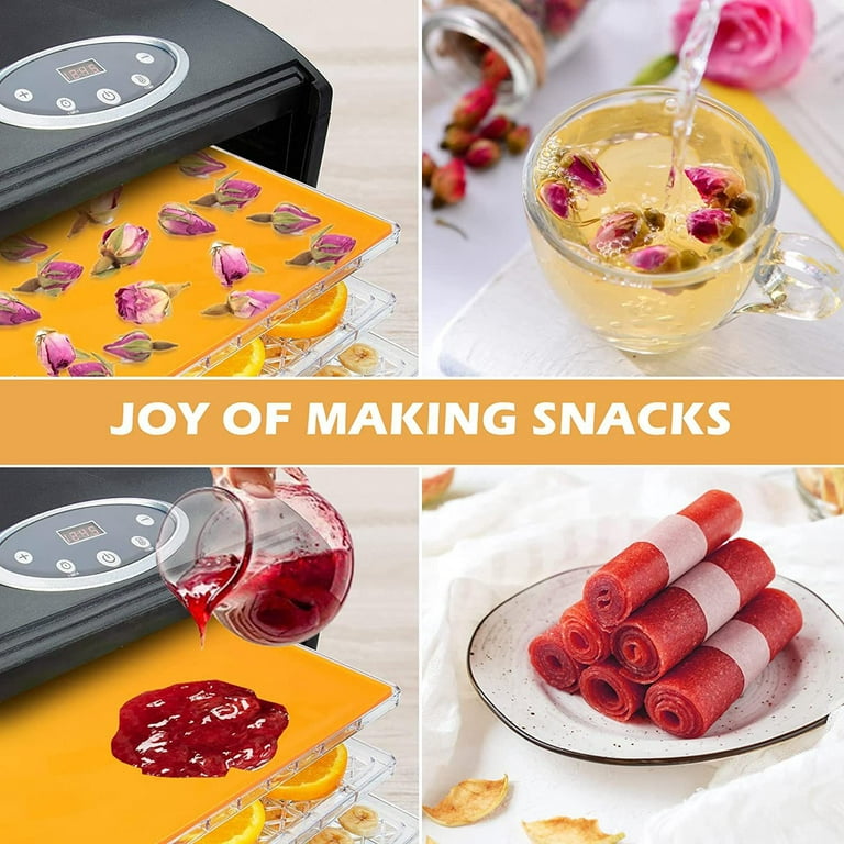 4PCS Silicone Dehydrator Sheets Dehydrator Mats with Scraper for Fruit Meat  Vegetables Non-stick Baking Tray Kitchen Accessories