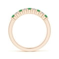 thumbnail image 2 of ANGARA Natural Square Emerald and Princess Diamond Semi Eternity Wedding Ring in 14K Rose Gold for Women (Size-2.2mm) | May Birthstone, Anniversary, Jewelry Gift for Women | Natural Emerald Ring, 2 of 11