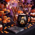 thumbnail image 6 of SLYNSHome Halloween Decor Mug With Cat Print, Black Ceramic Witch Cauldron Tea Cup, Cute Fall Holiday Drinkware For Women, Unique Novelty Wiccan Gift Idea, 6 of 8