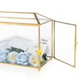 thumbnail image 5 of Ripprovt Caja De Tarjetas De Boda De Vidrio Con Cerradura 12.6X5.9X9 Pulgadas Grandes Cajas De Tarjetas Doradas Para Exhibición De Recuerdos De Recepción De Bodas Caja Decorativa De Centro De Mesa De, 5 of 5