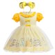 thumbnail image 1 of Vestido de princesa Elsa de Frozen de Disney para niñas pequeñas, fiesta de cumpleaños para niños, disfraz de Cosplay de sirena Jasmine de Rapunzel, Vestidos de Bella 4T-120 Gao Jinjia LED, 1 of 2