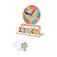 thumbnail image 2 of Reloj de aprendizaje Montessori, reloj de madera, juguete con tarjetas para contar la hora, reloj didáctico de madera para bebés y niños de 3, 4 y 5, 2 of 9
