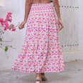 thumbnail image 6 of Womens Maxi Skirt 2025 Casual Flowy Elastic High Waist Long Skirts with Pockets Summer Beach Style Pink S, 6 of 6