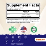 Vitamatic Folic Acid 1000 mcg (1 mg) - 240 Vegetarian Tablets - 1667 mcg DFE - Vitamin B9