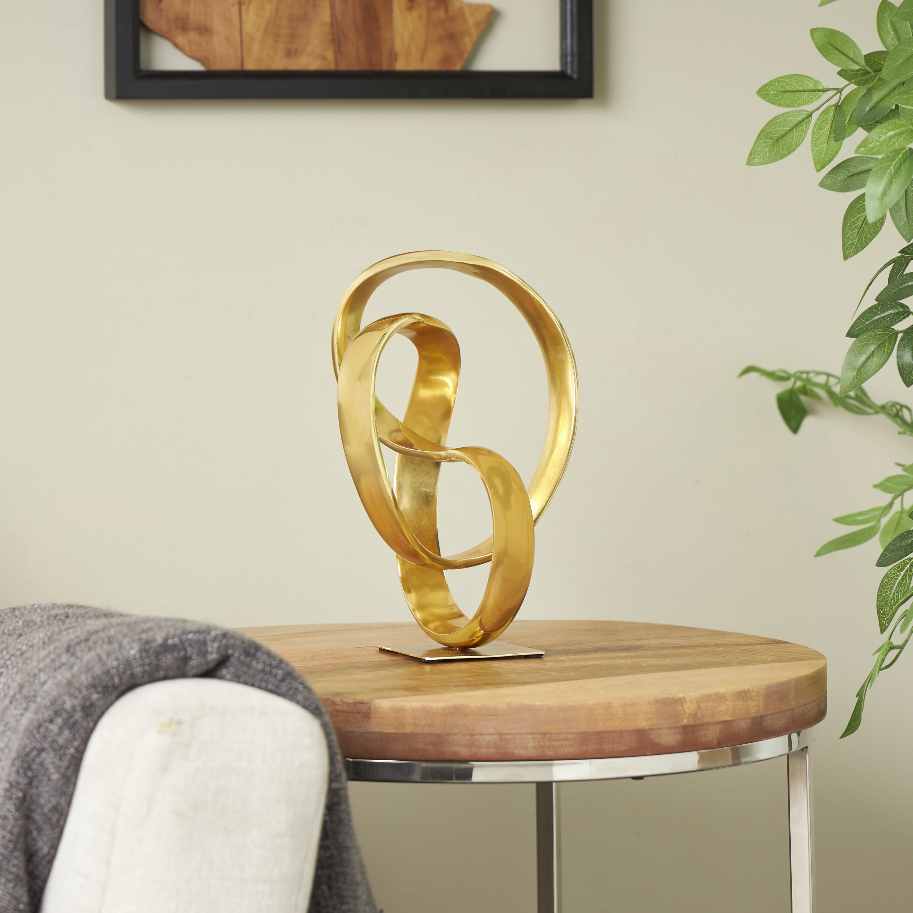 8" x 11" Gold Aluminum Abstract Sculpture, by DecMode