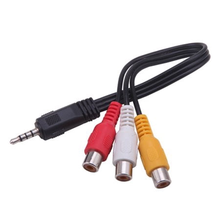 HDE 3.5 mm to Triple RCA Audio/Video AV Female Composite Stereo Splitter Cable (Best 3.5 Mm To Rca)