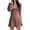Pink, variant on Lovskoo Sweater Dress for Women Knitwear Lantern Sleeve V-Neck Solid Color Pullover Dress Khaki